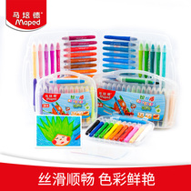 Mapeide twist stick silky Colorful Stick oil painting stick 24 color water soluble children rotating crayon kindergarten safe washable color pen art painting 12 color 24 color 36 color color brush