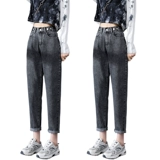 Штаны, осенние приталенные джинсы, коллекция 2022, высокая талия, свободный прямой крой