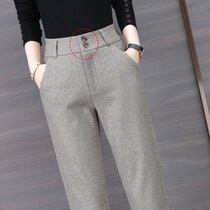 Add Fluff Pants Woman Autumn Winter 2021 New Thickening of Thickened Slim Feet Radish Suit Women Pants Winter Kharen Pants