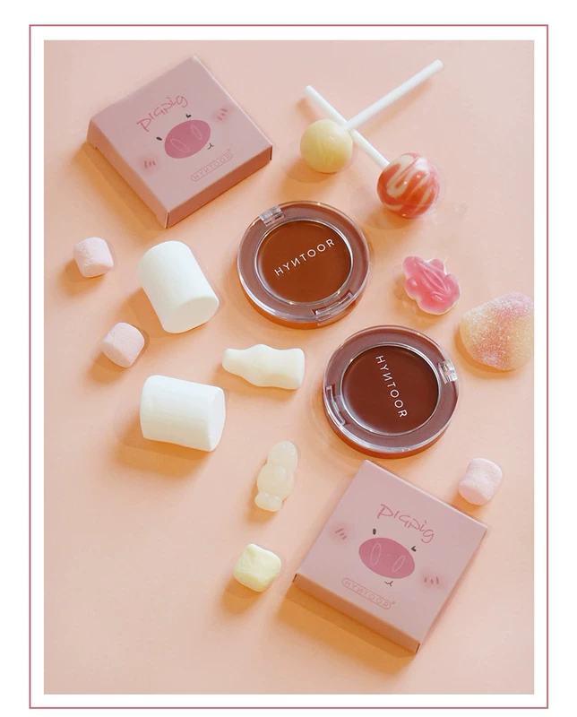 HYNTOOR black 兎 pig pig blush cream dưỡng ẩm kéo dài kem mousse dán canmake16 thay thế - Blush / Cochineal