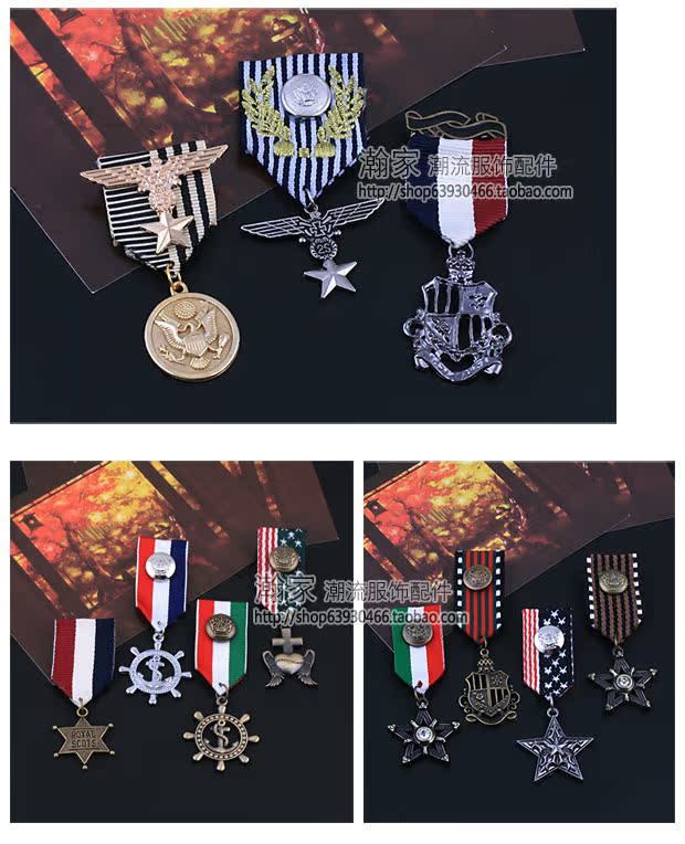 家 韩国 饰品 Huy hiệu Hải quân Châu Âu và Châu Mỹ exo Đại học trâm gió xếp hạng huy hiệu nhỏ nam và nữ huy chương trâm cài áo pnj