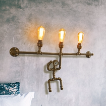 Creative Iron Art Plumbing Ancient Bronze Color Make Old Imitation Wall Candle Holders Personality Styling Wall Light Studio Folk Wall Wall-mounted Lights