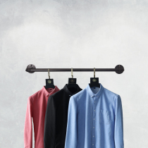 Retro metal shelving clothing store display rack is hanging up wall hanger water pipe wall-mounted male and female loading rack hanging pole