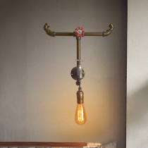 American wall lamp Bar clear bar Foreground Wall Atmosphere Light Metal Water Pipe Imitation Ancient Stairway Aisle Balcony lamp wall lamp
