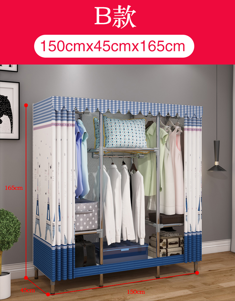 cho thuê phòng ngủ nhà đơn giản vải tủ vải tủ quần áo tủ quần áo vải tăng cường NPC ký túc xá số lẻ và chẵn số tủ quần áo - Buồng các mẫu tủ quần áo gỗ