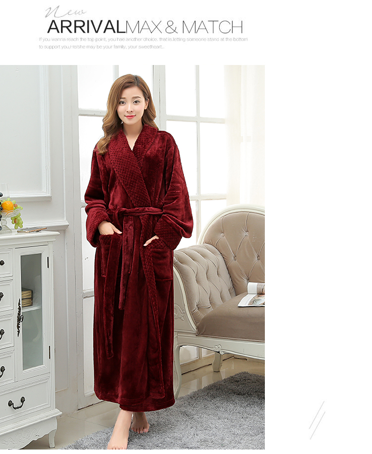 Mùa thu dày mùa đông cộng với phân bón Áo choàng flannel XL có thể mặc bên ngoài áo ngủ nữ 200 kg áo choàng nhung san hô đồ ngủ thu đông nam nữ
