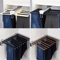 Pants Rack Telescopic Wardrobe Home Multifunction Pants Tv Hung Pants Rack Cabinet Inner Top Side Loading Drawing Pant Trousers Rack Five Gold Accessories