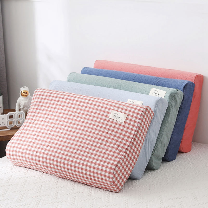 Latex Pillowcase Pair of pure cotton thick cotton single 60x40 children's pillowcase 30x50 large memory pillow