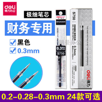 Del S750 neutral refill 0 3mm very fine 0 28 financial carbon pen 0 2 special fine full needle tube thin pen