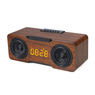 大功率闹时钟蓝牙车载USB德国喇叭木质家用电视电脑音箱箱低音炮