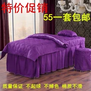 Làm đẹp trải giường bốn bộ đặc biệt đơn mảnh massage vật lý trị liệu trải giường đơn giản sâu sắc tím đẹp giường bọc nhung gai