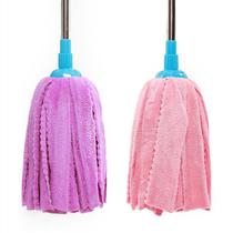 Wet and dry absorbent towel cloth coral velvet fiber mop household round head mop living room stainless steel mop