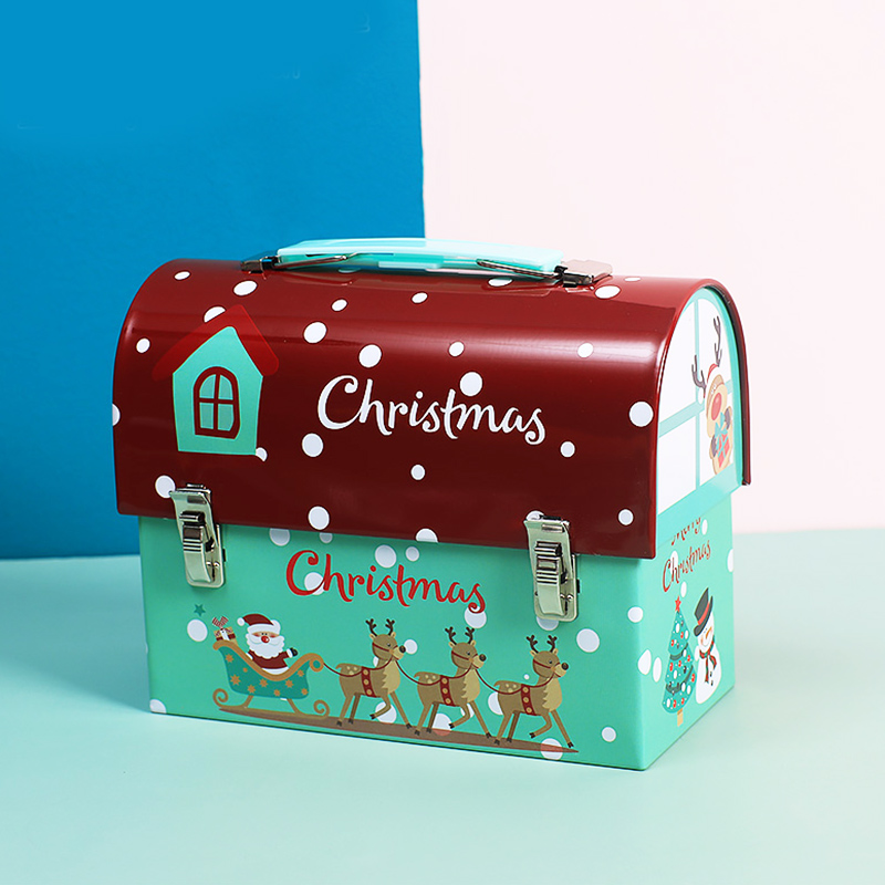 Desktop Cosmetics containing box Handheld iron cartridges Lock children Cartoon Snacks Containing Boxes Small Boxes Deposit Pot