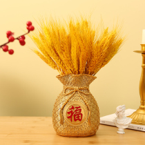 Gold Wheat Ears Home Living Room Adornment Barley Flower Bouquet Fowbag Gift Shop Opening Gift Desktop Pendulum