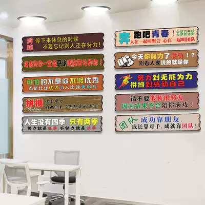 Creative inspirational slogans Wooden small listing motivates learning Room wall pendant Office wall decoration pendant