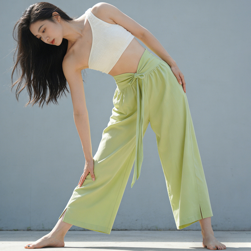 Yoga Pants with Drawstring for Women, New High-Waisted, Hip-Lifting, Tummy-Tucking, Solid Color Casual Pants, Relaxed Fit, Wide-Leg Pants