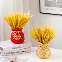 Wheat Ears dry Flower Living room Decorative Pendulum with Barley Fields Garden Decorated Dry Flower Flower Arrangement Shooting Props Gold Color