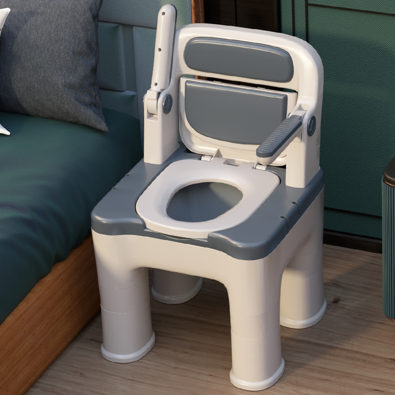 Old man sitting toilet household mobile toilet seat for elderly disability reinforced stool chair rural room