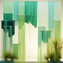 Creative national style dreamy atmosphere hanging silk curtain commercial display art high-end decorative curtain stage layout set
