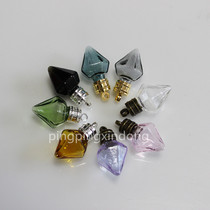 15 * 20mm metal cap glass bottle pendant dome diy handmade jewelry accessories Cork drift bottle Diamond