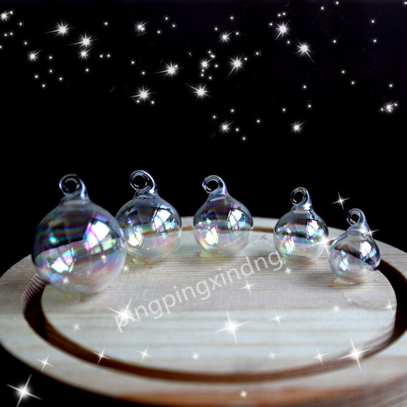 Dream Seven Color Slats Ring Glass Ball Man Fish Ji Bubble Hood Diy Material Net Red Earrings Ornament Accessories Necklace