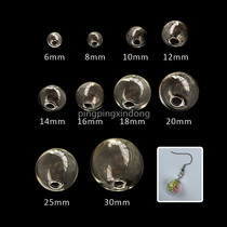 Custom round single hole glass ball creative diy handmade earrings accessories transparent glass ball cover