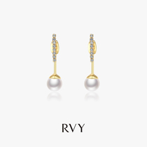 Hong Kong (designer) RVY 2021 Japanese and Korean simple cross pearl earrings simple temperament earrings earrings