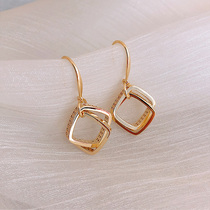 Hong Kong (designer) RVY 2021 new advanced sense earrings square earrings earrings Korean temperament Net red ear ornaments