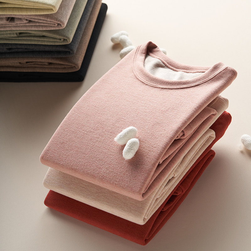 Duvet self-heating heating clothes women wool silk thickened with velvety body matting with undershirt one-piece blouse winter