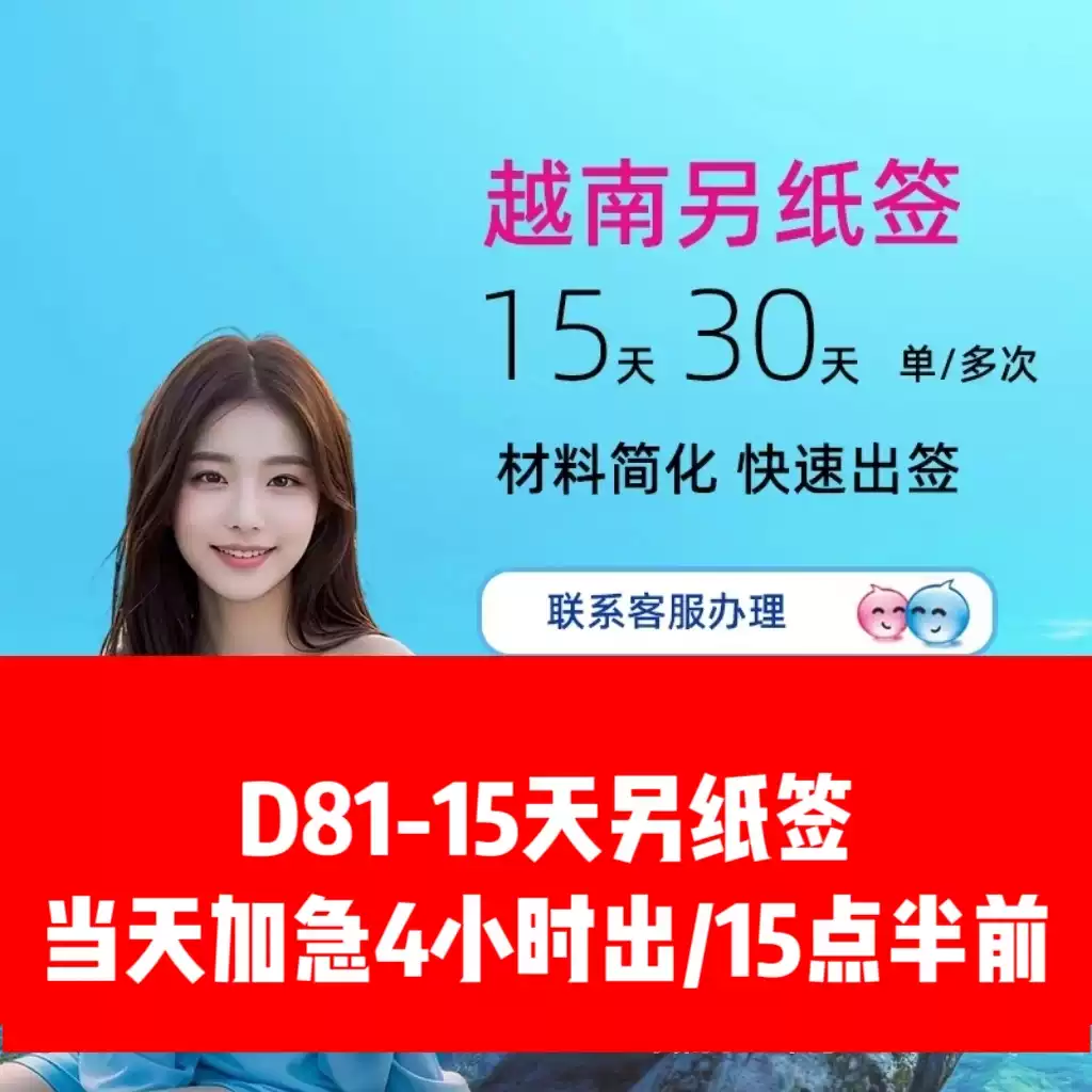 越南签证另纸签旅游快速通道VIP接关免填表商务电子