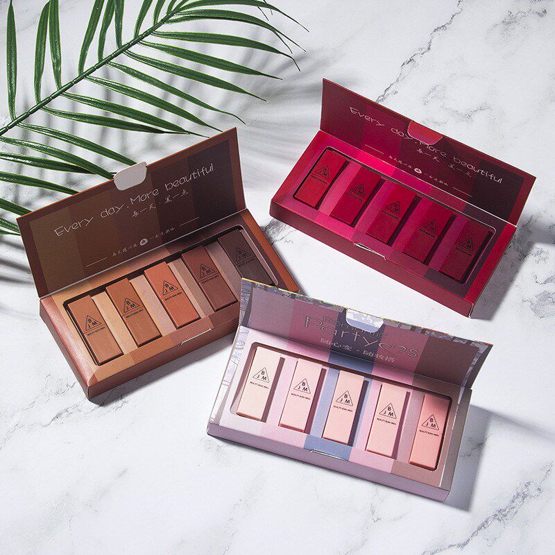 Lipstick Li Jiaqi Recommended Affordable Kit Box Beauty And Beauty Color Trial Bag 5 Suits Lasting Moisturizing not Stained Glass Red
