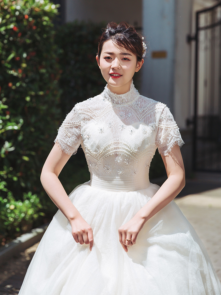Wedding dress for bride, 2021 collection, high waist, fitted, Korean style Wedding dress for bride, 2021 collection, high waist, fitted, Korean style