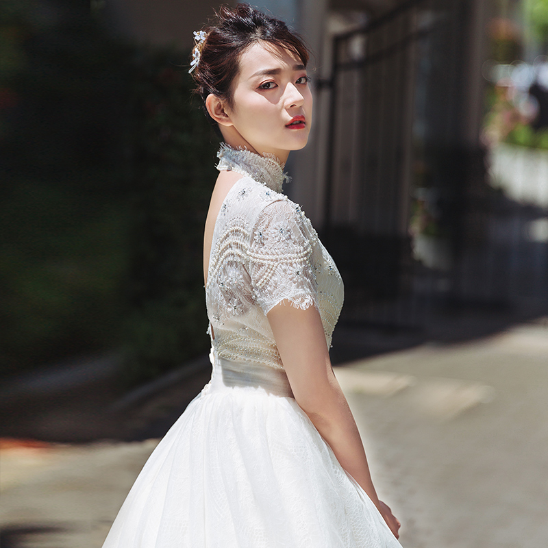 Wedding dress for bride, 2021 collection, high waist, fitted, Korean style Wedding dress for bride, 2021 collection, high waist, fitted, Korean style