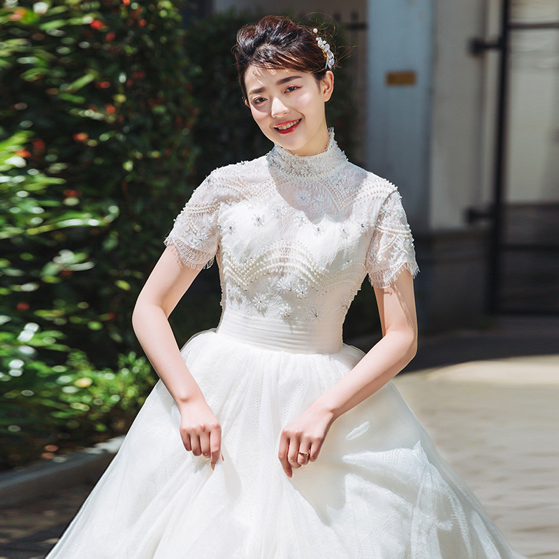 Wedding dress for bride, 2021 collection, high waist, fitted, Korean style Wedding dress for bride, 2021 collection, high waist, fitted, Korean style