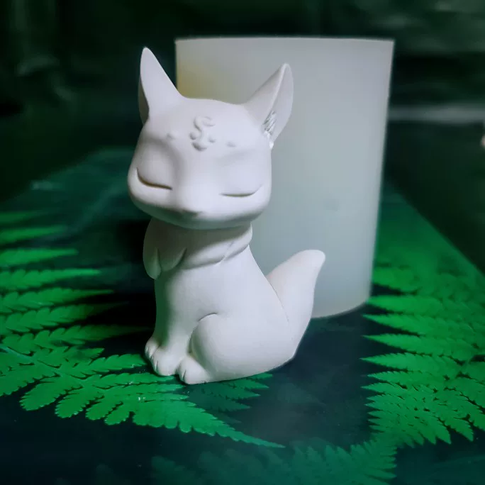 Космические животные, силиконовая форма лиса, маленькая лиса, выпечка шоколадом, клей, гипс, ароматическая свеча