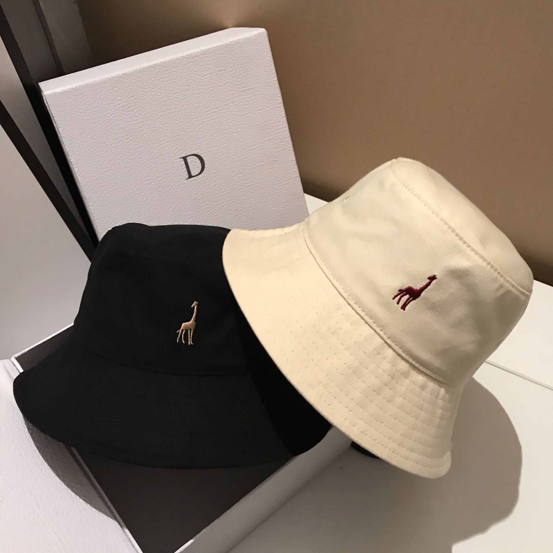 French Customized Hat Black Fisherman Han Edition Han tide day straight canopy wide eaves spring summer and autumn shade bucket cap