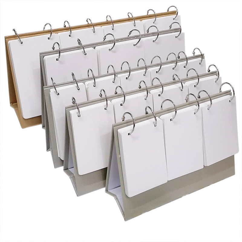 Blank pagination table calendar Live snap ring handmade word card Handwritten Pinyin calendar blank English flip card