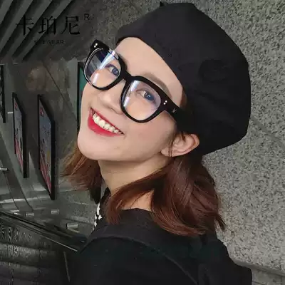 G black frame flat lens plain artifact big face thin net red Sydney same myopia glasses frame men and women anti blue light