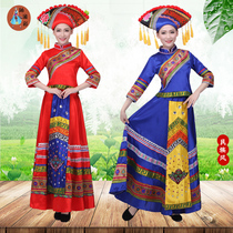 New Zhuang has appeared in Guangxi ethnic minority dance suit March Tri-song Festival Gongxu Mens and Mens Zhuang Costume