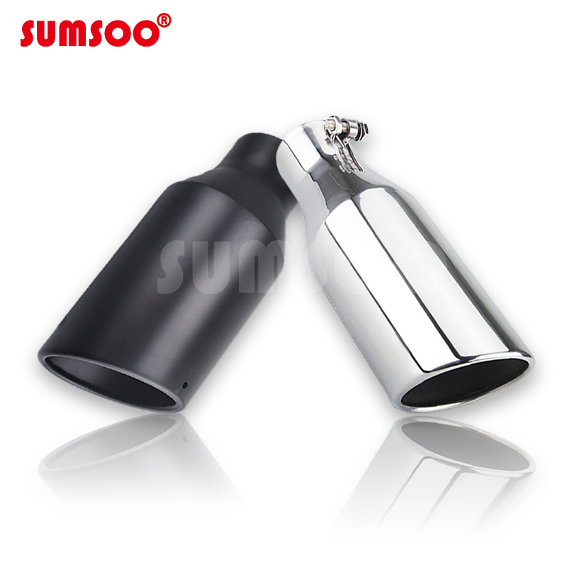 Stainless Steel Tailpipe 63 * 101 *305mm Car Exhaust Pipe Retrofit Tailpipe Silver Black Curbside Big Truck Applicable-Taobao