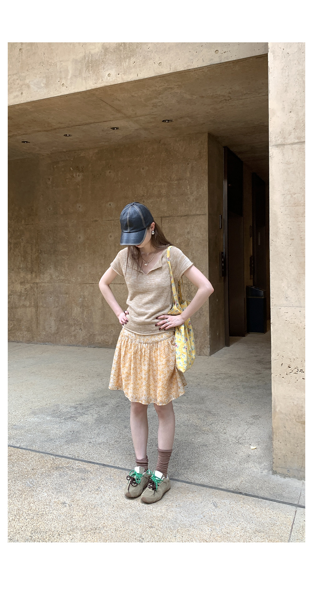 Hellooo Eat дышащая короткая юбка из тенсела с желтым цветочным принтом летняя полусолнце