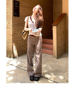 Hellooo Eat женские прямые брюки кофейного цвета с эффектом стирки, эластичные повседневные длинные брюки