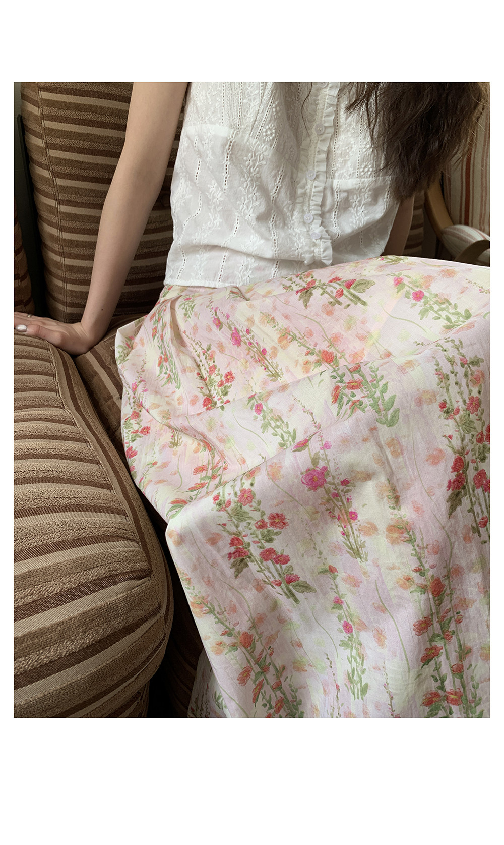 Hellooo Eat французская винтажная юбка с цветочным принтом 2025 летняя элегантная плиссированная юбка средней длины для женщин