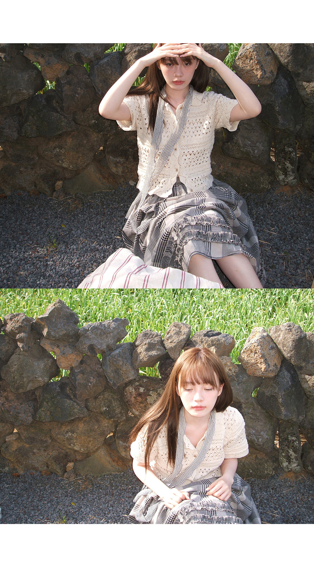 Hellooo Eat кардиган с ручной вязкой крючком в винтажном стиле 2025 абрикосовый с отложным воротником однобортный короткий рукав