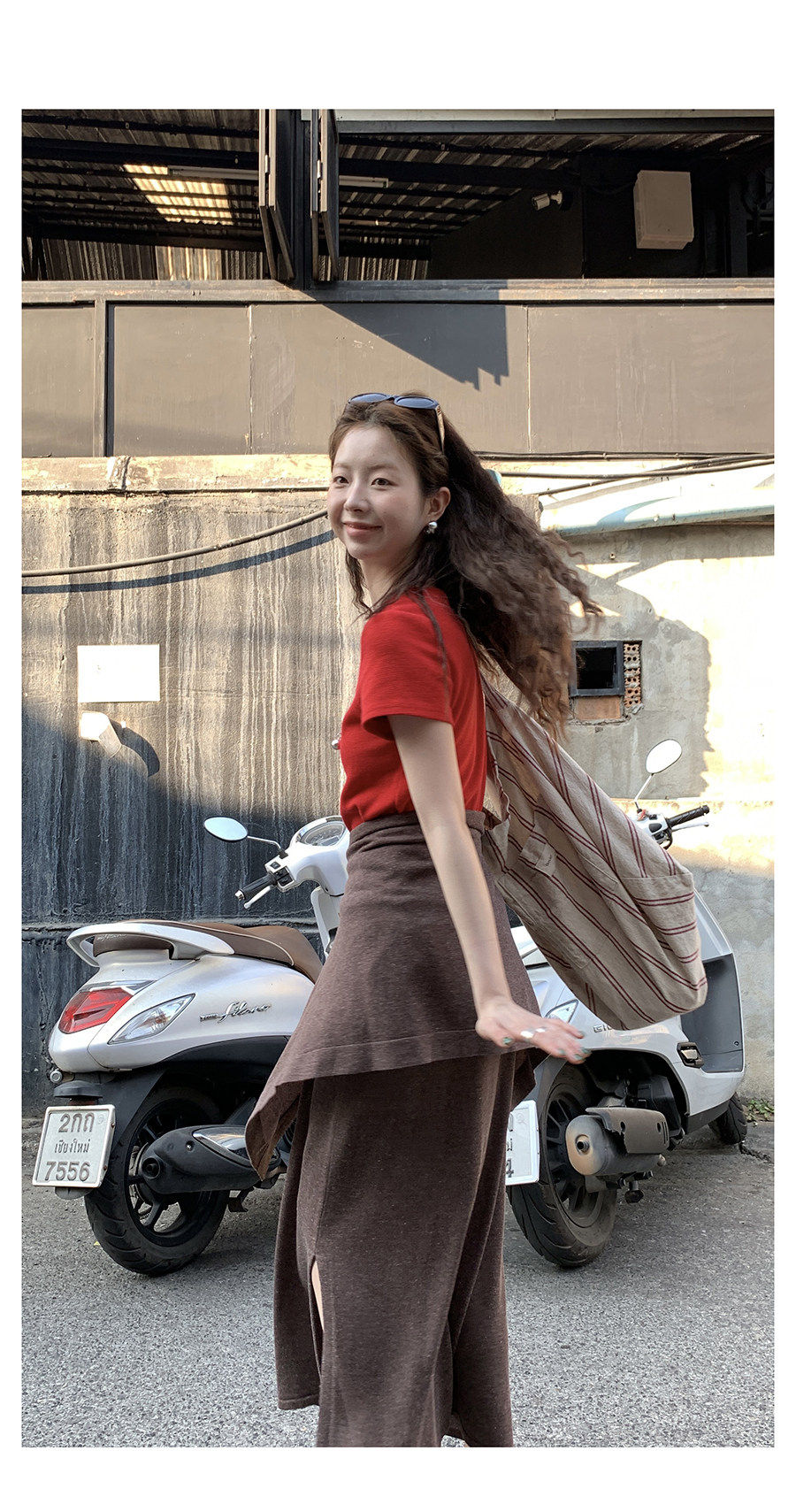 HelloooEat футболка вафельная однотонная с круглым вырезом весна-лето корейский стиль повседневная короткий рукав