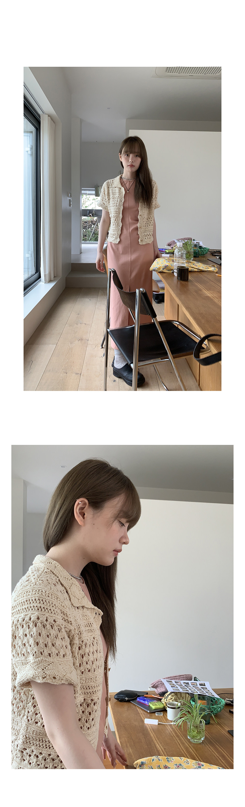 Hellooo Eat кардиган с ручной вязкой крючком в винтажном стиле 2025 абрикосовый с отложным воротником однобортный короткий рукав