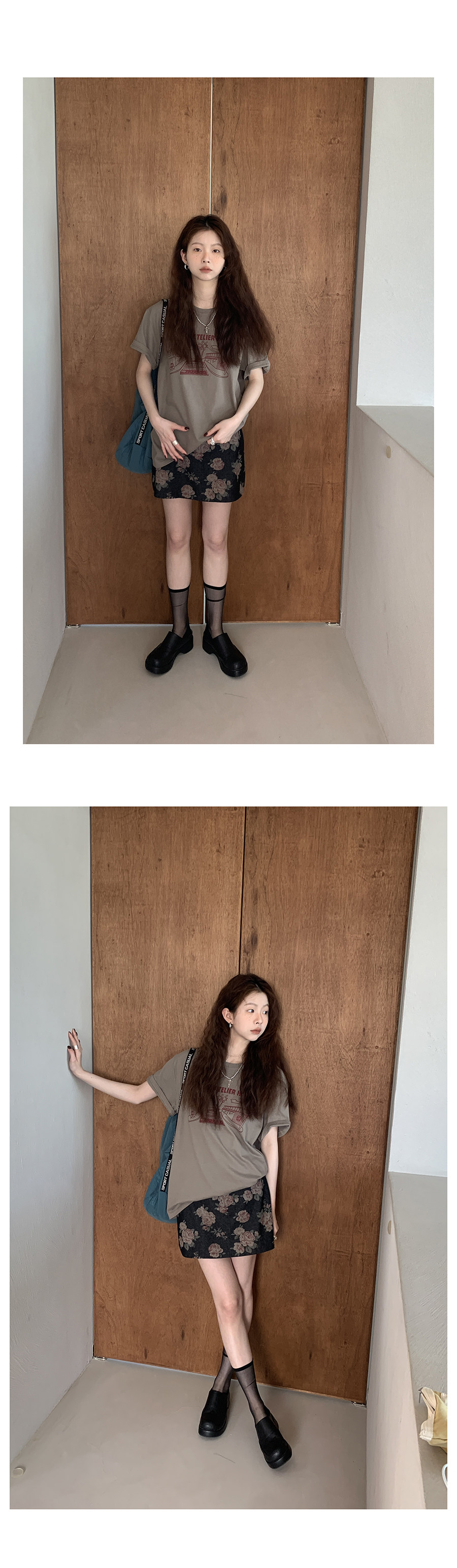 Hellooo Eat корейская футболка с круглым воротом и принтом 2024 летняя хлопковая тонкая модель с короткими рукавами трех цветов