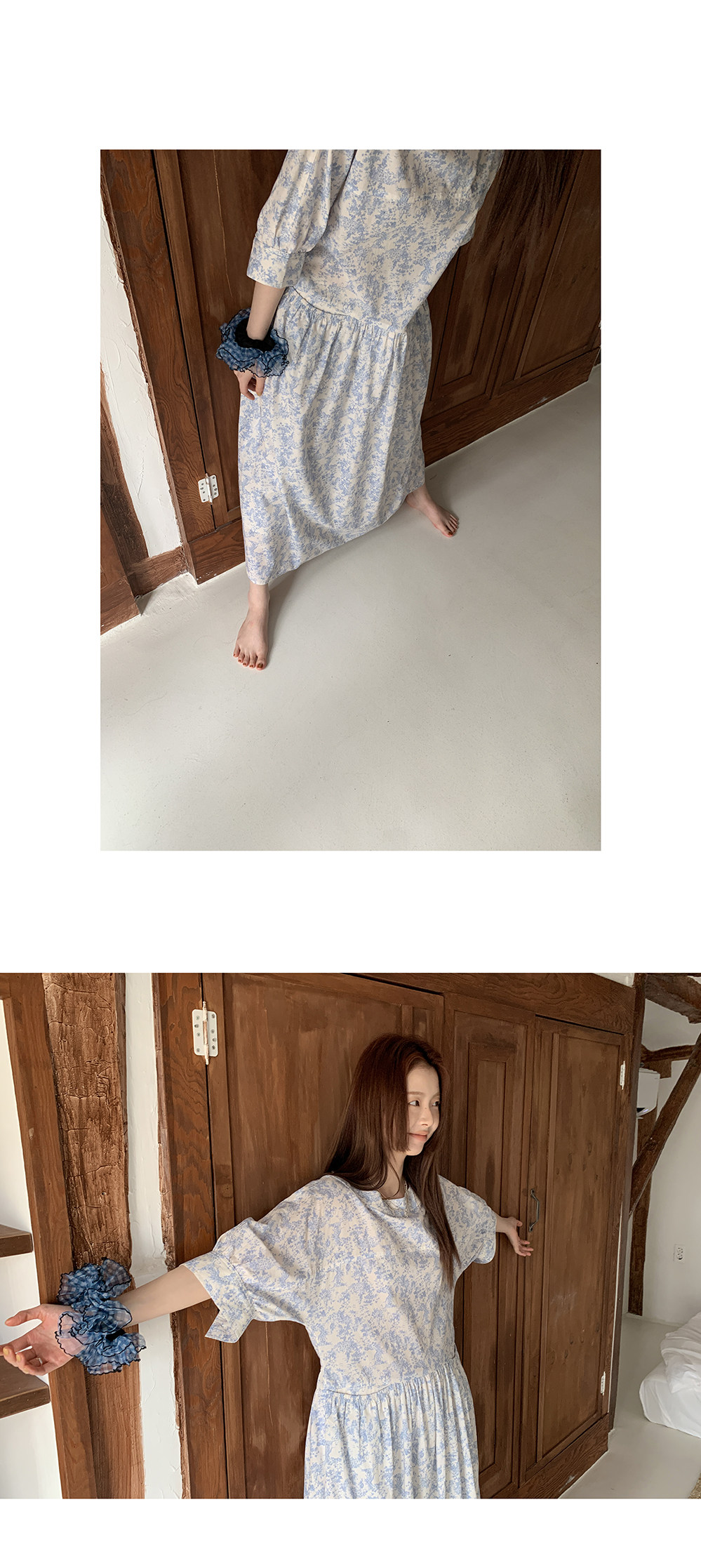 HelloooEat японское однотонное платье с открытыми плечами, нежное свободное платье с пышными рукавами и цветочным принтом средней длины