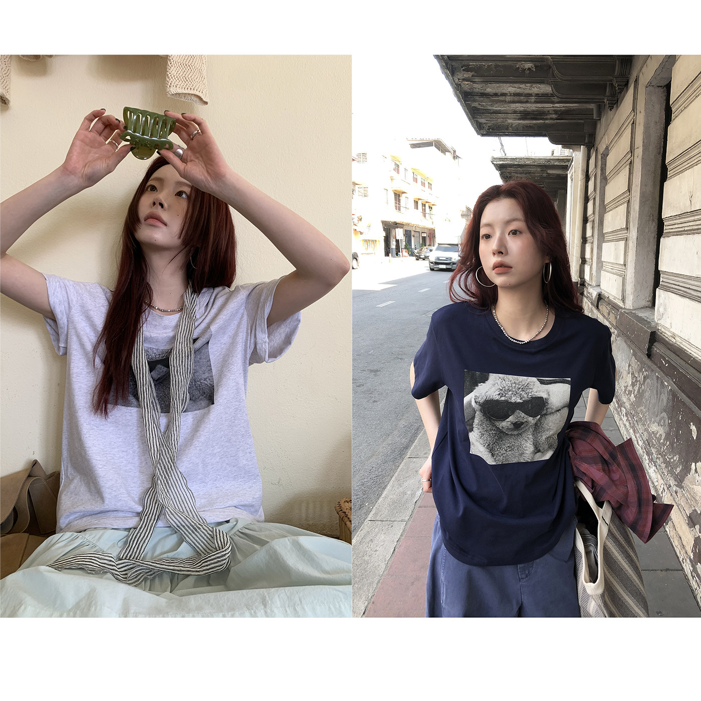 HelloooEat корейская футболка с принтом собачки весна-лето хлопок дышащая свободная универсальная с круглым вырезом короткий рукав