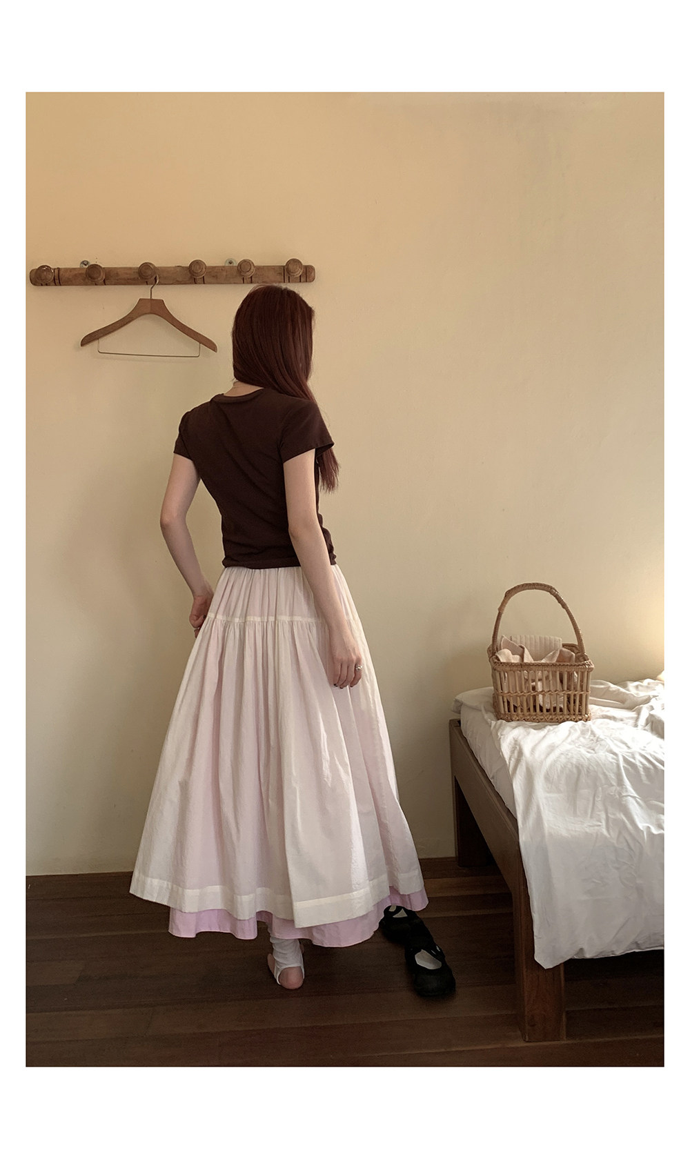 HelloooEat 100% длинноволокнистый хлопок мягкая двусторонняя юбка корейский стиль универсальная юбка средней длины